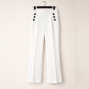 LOFT Kick Crop Crisp Off White Sailor Style Mid Rise Plus Size Trouser Pants